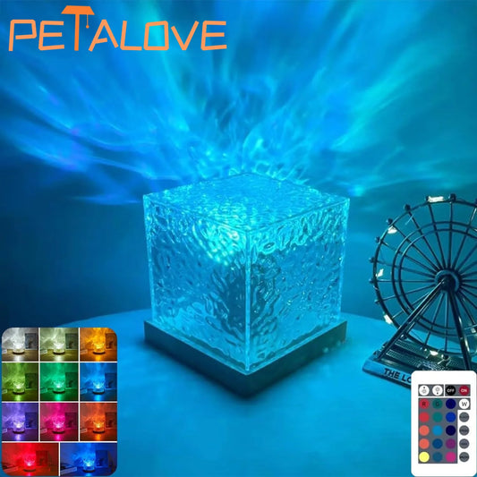 Aurora & Ocean Wave Water Ripple Projector Lamp – 17-Color Northern Lights LED Night Light