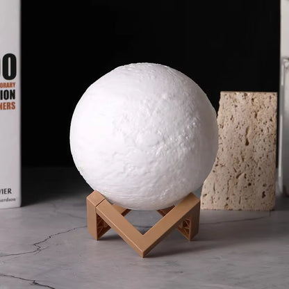 DIY Moon & Planet Lamp Kit – 3D Rechargeable Touch-Dimmable LED Moon Lamp with Wooden Stand, Perfect Gift for Him & Her