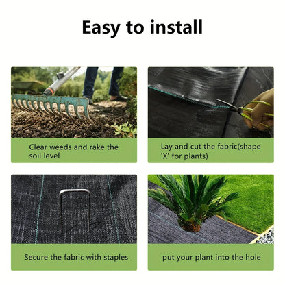 Weed Barrier Fabric – Heavy Duty PP Garden Weed Control Landscape Ground Cover Mat
