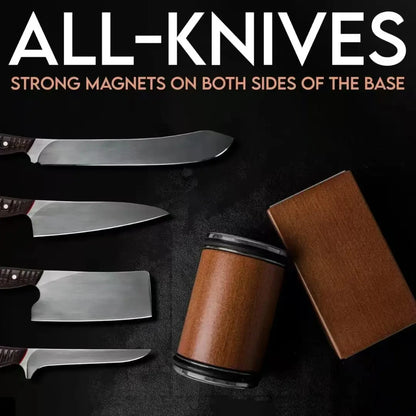 Rolling Knife Sharpener – Double-Sided Diamond Stone with Magnetic 15°/20° Angle Support for Kitchen Knives