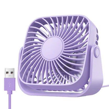 USB Mini Portable Fan 4-Inch – Quiet Desk Table Personal Fan with 3 Speeds, 360° Adjustable Standing Cooling Fan for Home, Office, Camping