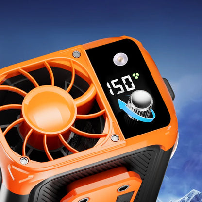 Mini Waist Fan & Bladeless Neck Fan – USB Rechargeable Portable Fan with Power Bank, LED Light & Digital Display