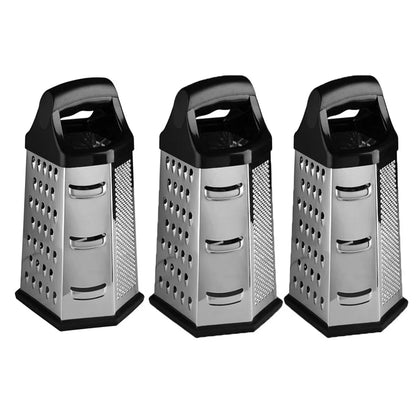 Stainless Steel 6-Sided Box Grater – Multifunctional Vegetable Slicer & Cheese Shredder