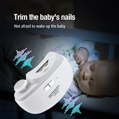 Electric Nail Clipper – Automatic Rechargeable Nail Trimmer & Polisher with Light for Baby & Adult Manicure