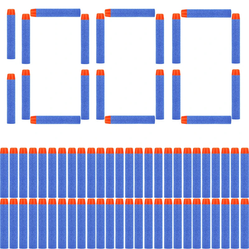 FRENSIT 7.2cm Foam Refill Darts – Blue Round Head Bullets for Nerf N-Strike Elite Blasters