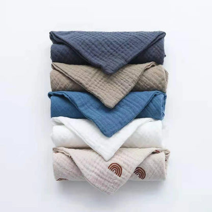 5 Pcs Baby Washcloths – Soft Cotton Muslin Face Towels & Infant Hand Wipes for Feeding & Bath