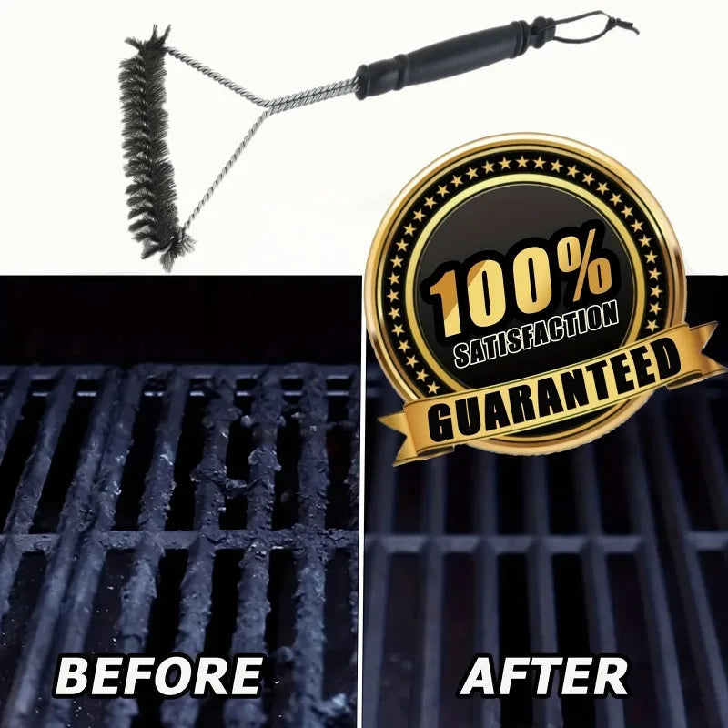 BBQ Grill Brush – Heavy Duty Stainless Steel Bristles Grill Cleaner Tool for Barbecue Grates, Non-Stick Cleaning Brush Accessories