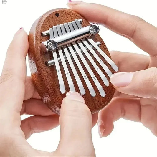 Mini Kalimba 8-Key Wooden Thumb Piano – Portable Finger Piano Musical Instrument, Exquisite Marimba Pendant Gift