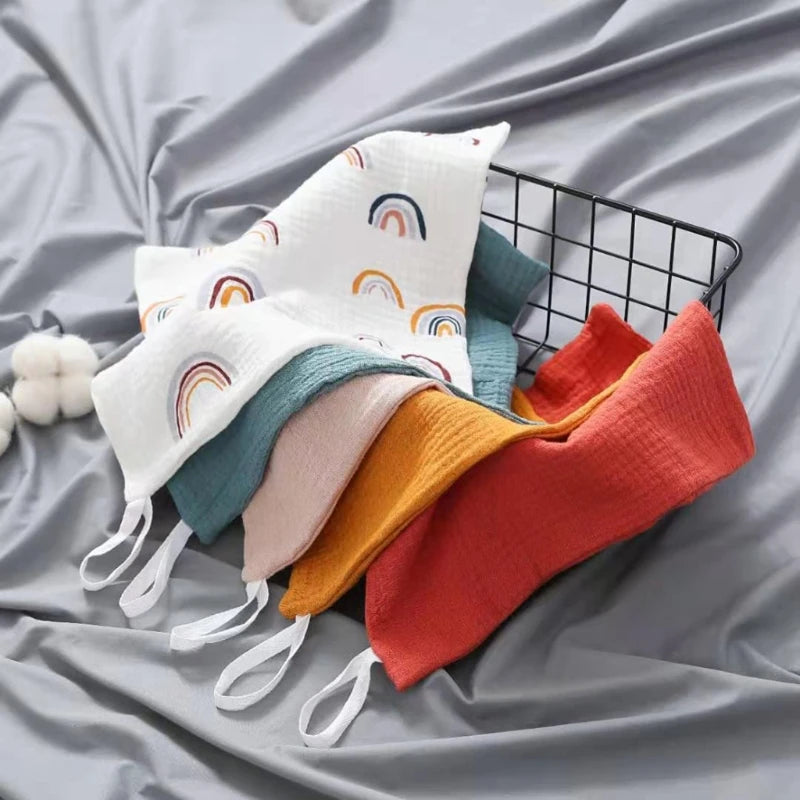 5 Pcs Baby Washcloths – Soft Cotton Muslin Face Towels & Infant Hand Wipes for Feeding & Bath