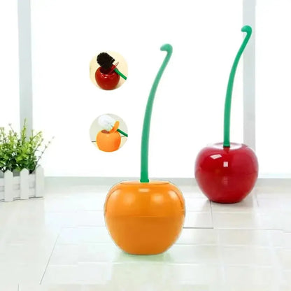 Cherry Toilet Brush Set – Creative Red Toilet Brush with Holder, Cute Bathroom Accessories for Lavatory Cleaning & Home Decor