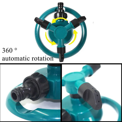 360° Rotating Garden Sprinkler – Automatic Lawn Water Sprayer for Yard Irrigation & Outdoor Watering