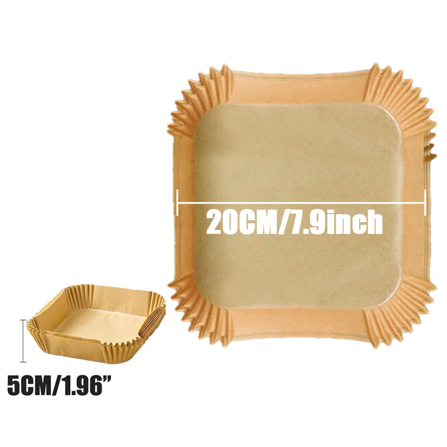 Air Fryer Disposable Paper Liners – Non-Stick Parchment Baking Sheets for Air Fryer, Microwave, Oven, Steamer