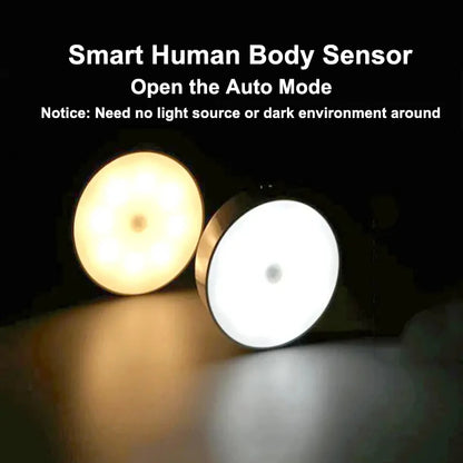 Smart Motion Sensor Night Light – USB Rechargeable, Wireless Magnetic Suction Emergency LED Lamp