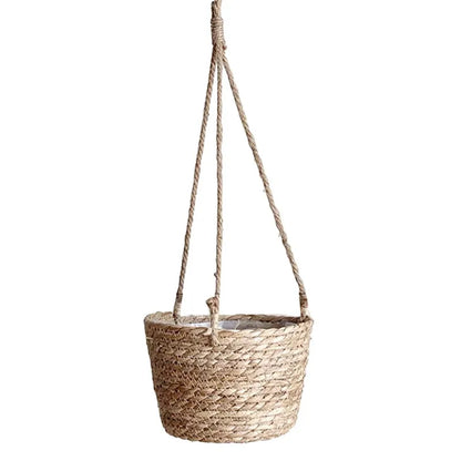 Handmade Jute Rope Macrame Hanging Planter – Boho Indoor/Outdoor Flower Pot Holder for Stylish Vertical Decor