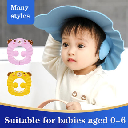 Adjustable Soft Baby Shampoo Shower Cap with Ear Protection