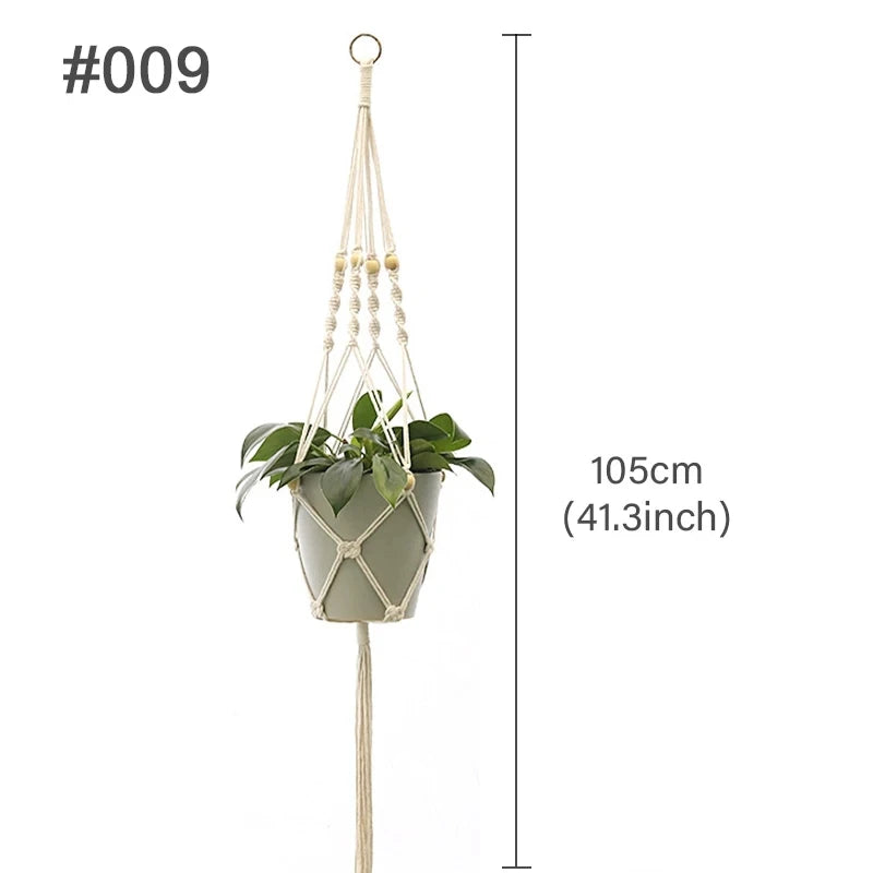 Handmade Boho Macrame Plant Hanger – Wall Hanging Basket Planter for Indoor & Outdoor Flower Pot Décor