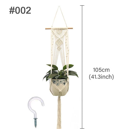 Handmade Boho Macrame Plant Hanger – Wall Hanging Basket Planter for Indoor & Outdoor Flower Pot Décor