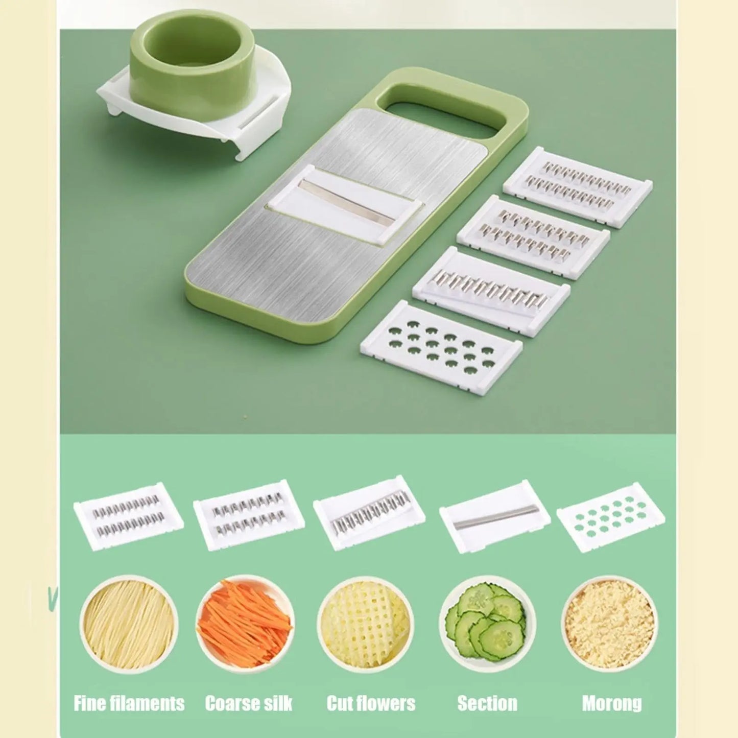 9 in 1 Vegetable Cutter – Multi-Functional Manual Potato Slicer, Shredder & Grater Kitchen Tool