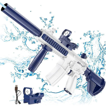 Unilabo M416 Electric Water Gun – Battery Powered Automatic Water Blaster with Bottle Attachment
