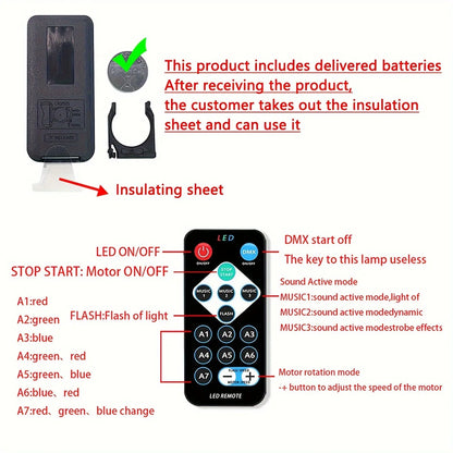 Starry Sky Galaxy Star Projector – LED Night Light with Remote, Sound-Activated & USB Charging, 7 Modes for Kids & Party Décor