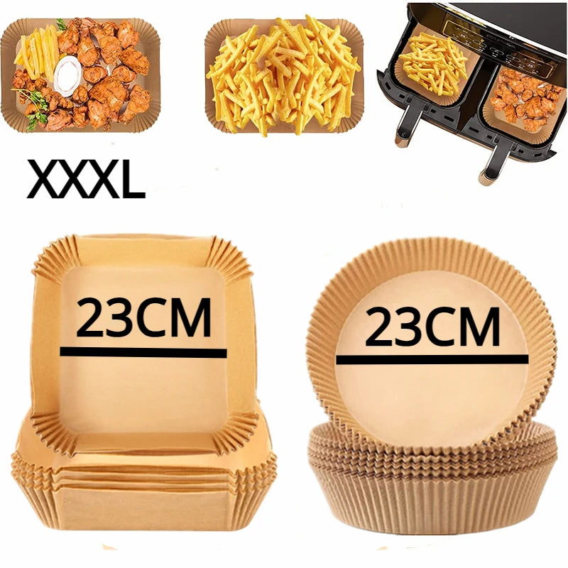 Air Fryer Disposable Paper Liners – Non-Stick Parchment Baking Sheets for Air Fryer, Microwave, Oven, Steamer