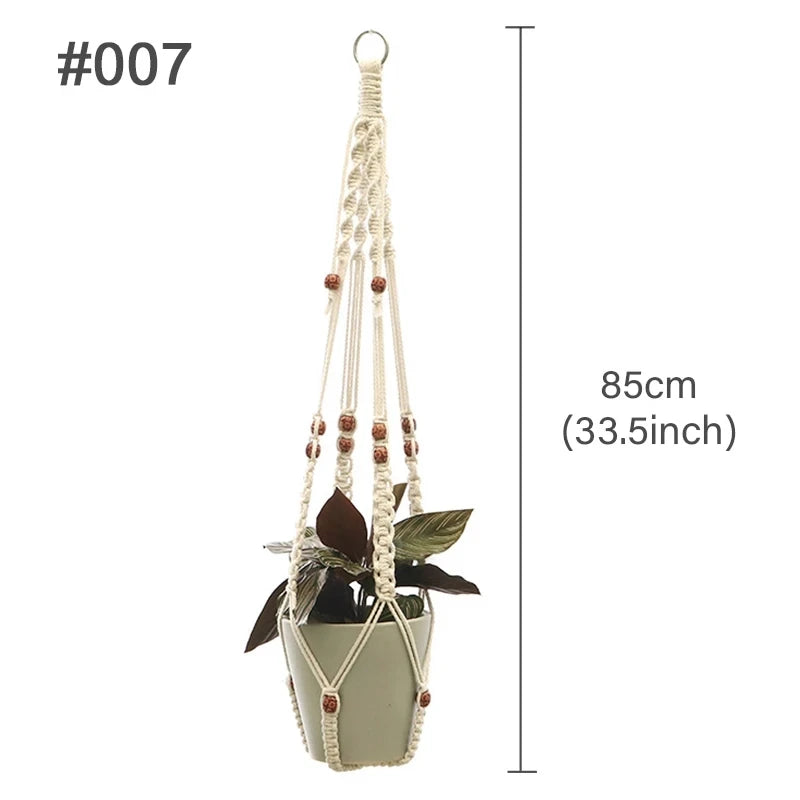Handmade Boho Macrame Plant Hanger – Wall Hanging Basket Planter for Indoor & Outdoor Flower Pot Décor