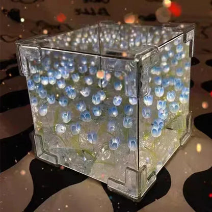 DIY Tulip Flower Cube Night Light Kit – Romantic 3D Tulip Material Package for Couples & Girlfriend Gift