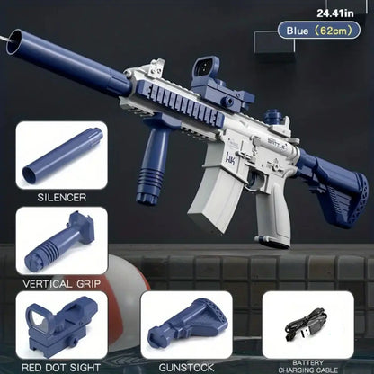 Unilabo M416 Electric Water Gun – Battery Powered Automatic Water Blaster with Bottle Attachment