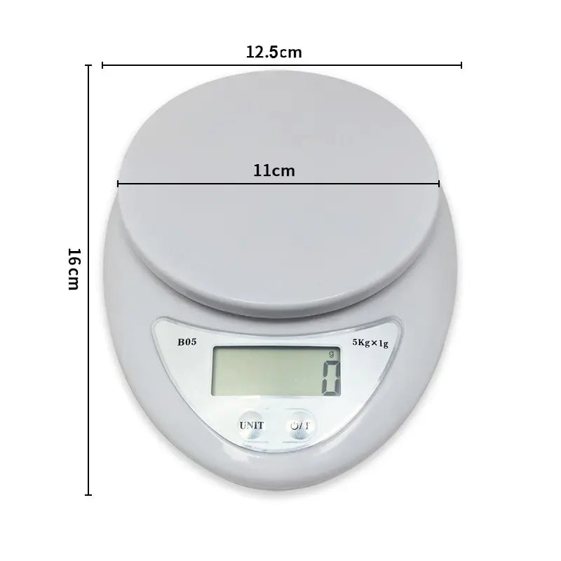 Digital Kitchen Scale 5KG/1G – Portable Electronic Food Scale with LCD Display for Cooking & Baking