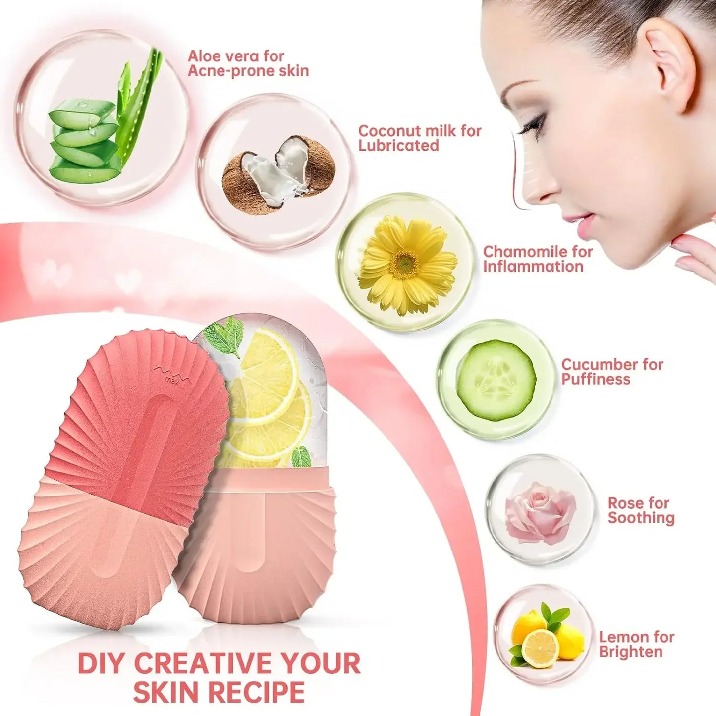 Ice Facial Roller – Skin Cooling Globe for Lifting, Contouring & Soothing Puffy Skin