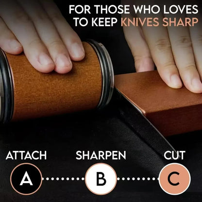 Rolling Knife Sharpener – Double-Sided Diamond Stone with Magnetic 15°/20° Angle Support for Kitchen Knives