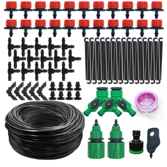 Drip Irrigation System 5-60M Plant Watering Kit – Adjustable Drippers Micro Irrigation Set for Garden, Greenhouse & Patio
