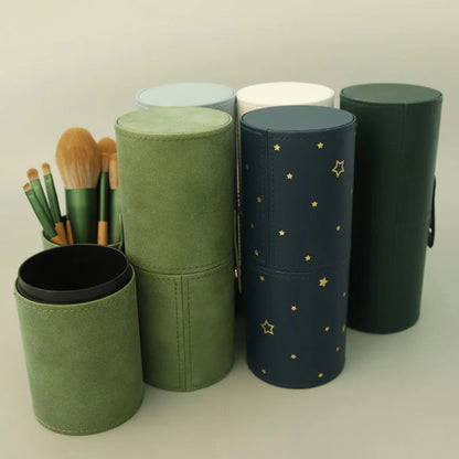 PU Leather Makeup Brush Cylinder