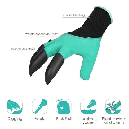 Claw Gardening Gloves – Waterproof Latex Coated Unisex Gloves with Built-In Claws for Digging, Planting & Yard Work