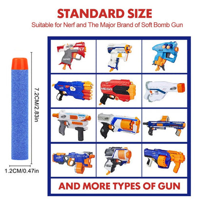 FRENSIT 7.2cm Foam Refill Darts – Blue Round Head Bullets for Nerf N-Strike Elite Blasters