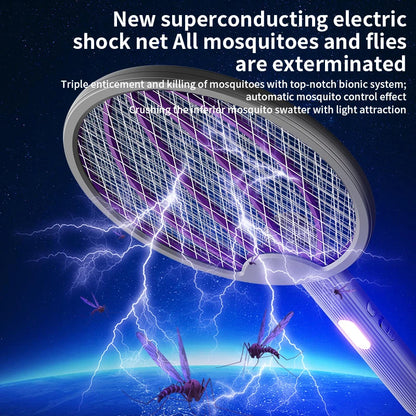 Electric Mosquito Swatter – Cordless Battery Powered Bug Zapper Racket, Handheld Fly & Insect Killer