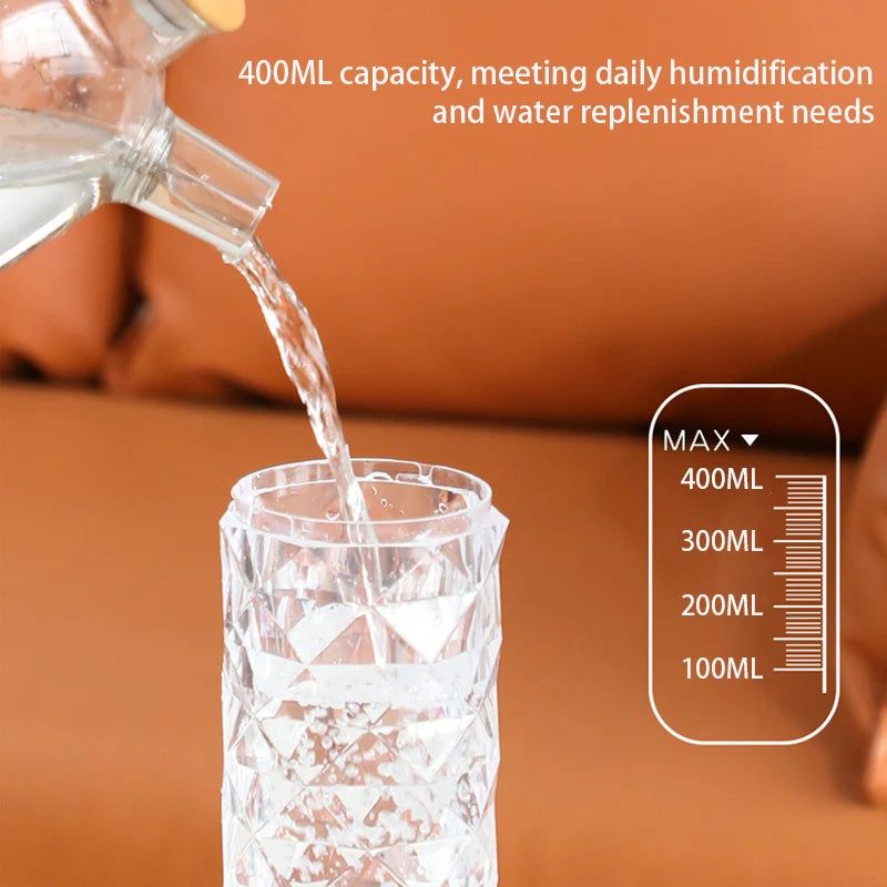 400ML USB Air Humidifier & Aroma Diffuser – Essential Oil Mist Maker with RGB Light for Car, Home & Bedroom