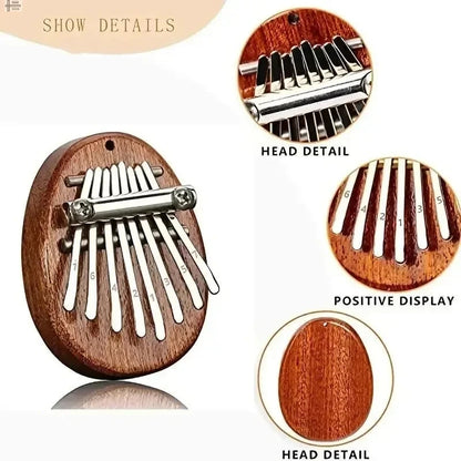 Mini Kalimba 8-Key Wooden Thumb Piano – Portable Finger Piano Musical Instrument, Exquisite Marimba Pendant Gift