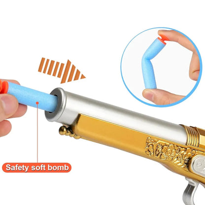 Golden Pirate Soft-Bullet Cosplay Pistol Toy