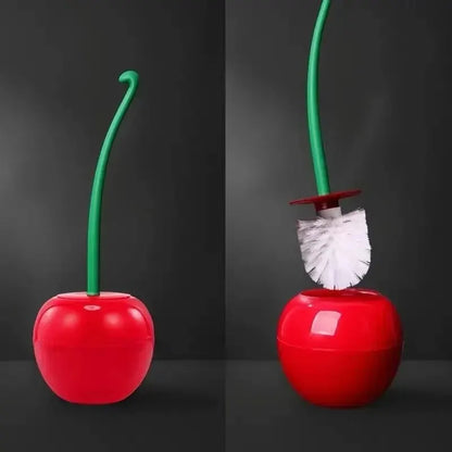 Cherry Toilet Brush Set – Creative Red Toilet Brush with Holder, Cute Bathroom Accessories for Lavatory Cleaning & Home Decor