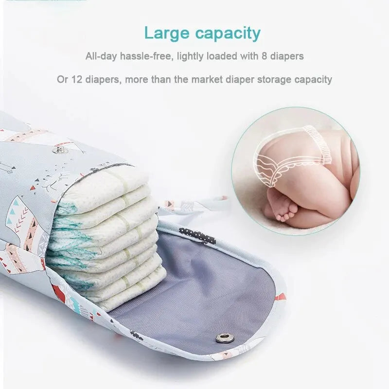 Waterproof Wet Dry Diaper Bag – Nappy Organizer Pouch for Travel & Stroller