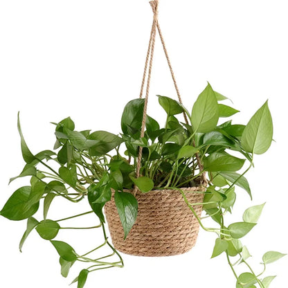 Handmade Jute Rope Macrame Hanging Planter – Boho Indoor/Outdoor Flower Pot Holder for Stylish Vertical Decor