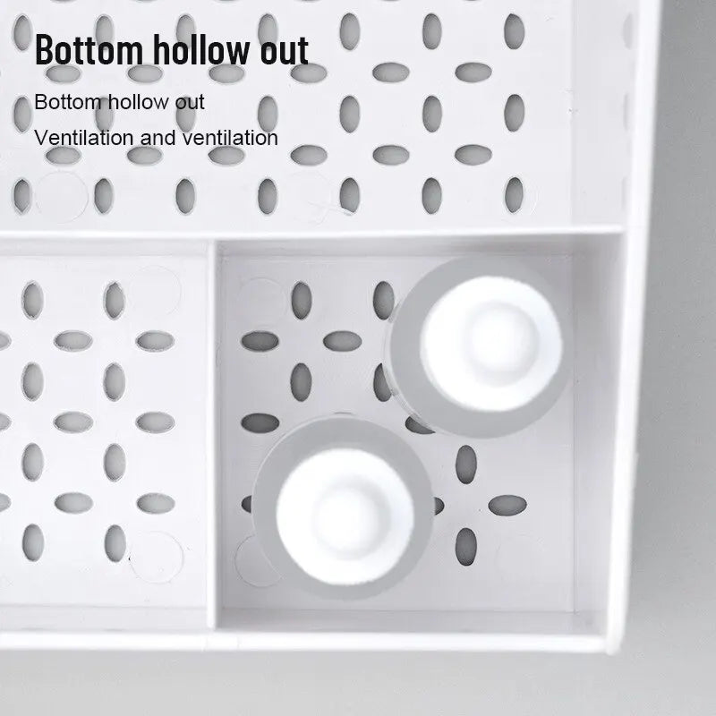 White Plastic Makeup Storage Box with Drawers