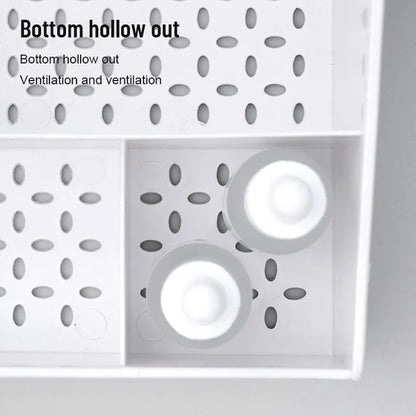 White Plastic Makeup Storage Box with Drawers
