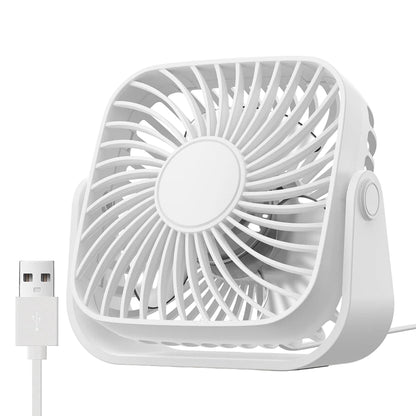USB Mini Portable Fan 4-Inch – Quiet Desk Table Personal Fan with 3 Speeds, 360° Adjustable Standing Cooling Fan for Home, Office, Camping
