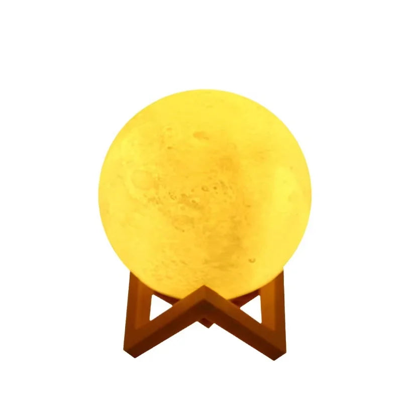 DIY Moon & Planet Lamp Kit – 3D Rechargeable Touch-Dimmable LED Moon Lamp with Wooden Stand, Perfect Gift for Him & Her