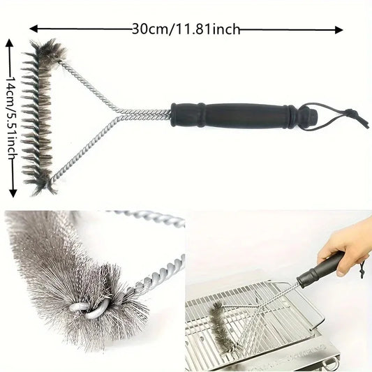 BBQ Grill Brush – Heavy Duty Stainless Steel Bristles Grill Cleaner Tool for Barbecue Grates, Non-Stick Cleaning Brush Accessories