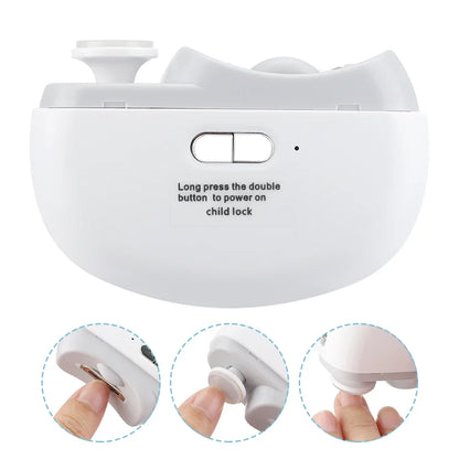 Electric Nail Clipper – Automatic Rechargeable Nail Trimmer & Polisher with Light for Baby & Adult Manicure