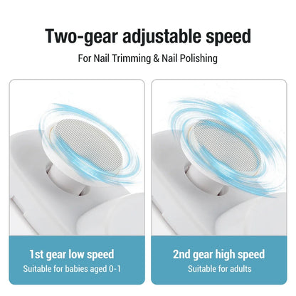 Electric Nail Clipper – Automatic Rechargeable Nail Trimmer & Polisher with Light for Baby & Adult Manicure